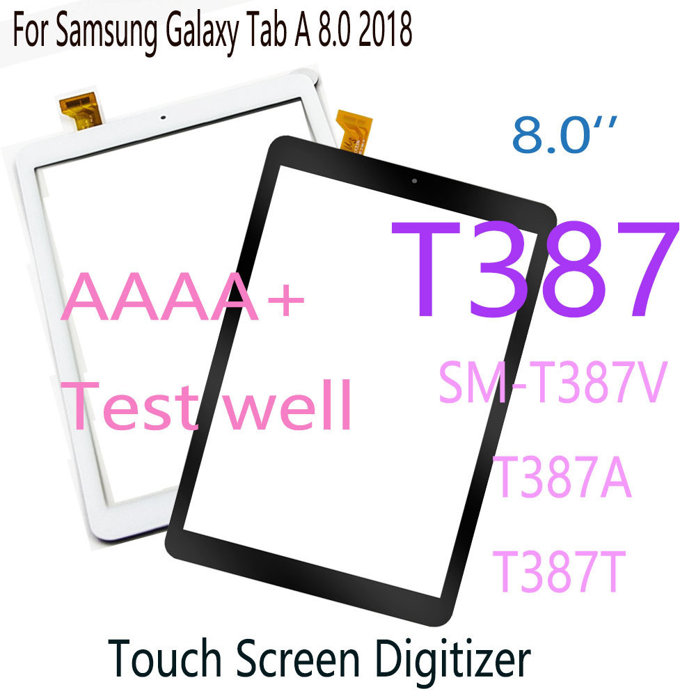 ดิจิไทเซอร์8.0นิ้วสำหรับซัมซุงกาแล็คซี่แท็บ Sm-T387v 8.0 2018 T387 T387a หน้าจอสัมผัส T387t อะไหล่แผงกระจกด้านหน้า