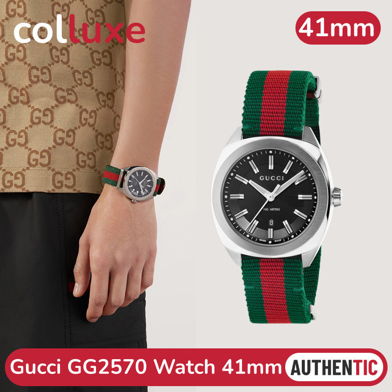 ♞,♘กุชชี่ GUCCI นาฬิกาข้อมือ รุ่น  GG2570 Watch 41mm Code: 446009 I1820 8652