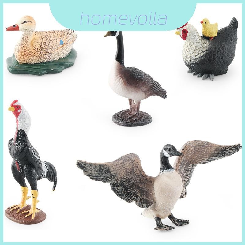 Pvc ประณีตตุ๊กตาสัตว์ชุดเหมือนจริงแม่เป็ด Hen พร้อม Chicks Goose และ Canada