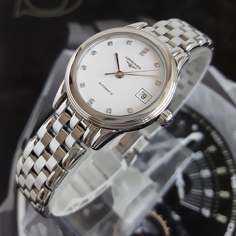 Longiness Army Flag Series นาฬิกากลไกอัตโนมัติ 26 มม. นาฬิกาสุภาพสตรี L4.274.4.27.26