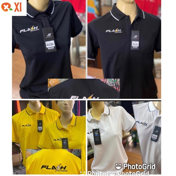 xil เสื้อโปโล ปักFLASH EXPRESS แฟลชเอ็กเพรส (สั่งปักโลโก้อื่นทักแชทค่ะ)