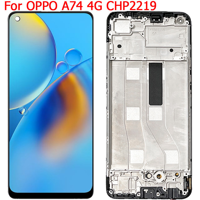 สำหรับ OPPO หน้าจอ ดิสเพลย์พร้อมกรอบ6.43 "Oppo A74 4G หน้าจอสัมผัสชิ้นส่วน LCD Cph2219