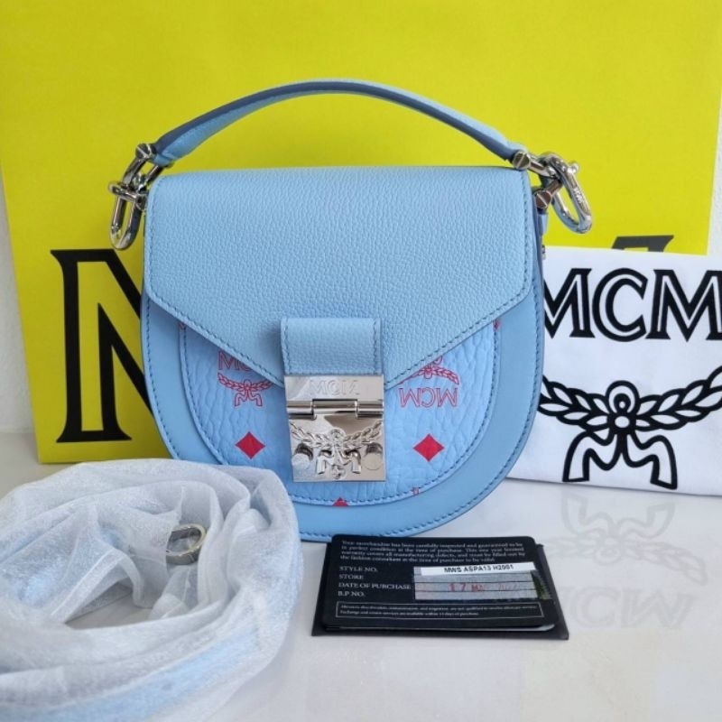 กระเป๋าสวยมากก สินค้าKingpowerNew Mcm Patricia Mini Shoulder Bag in Visetosมี 2สีค่ะ️️ แดง/ฟ้ารอเช็