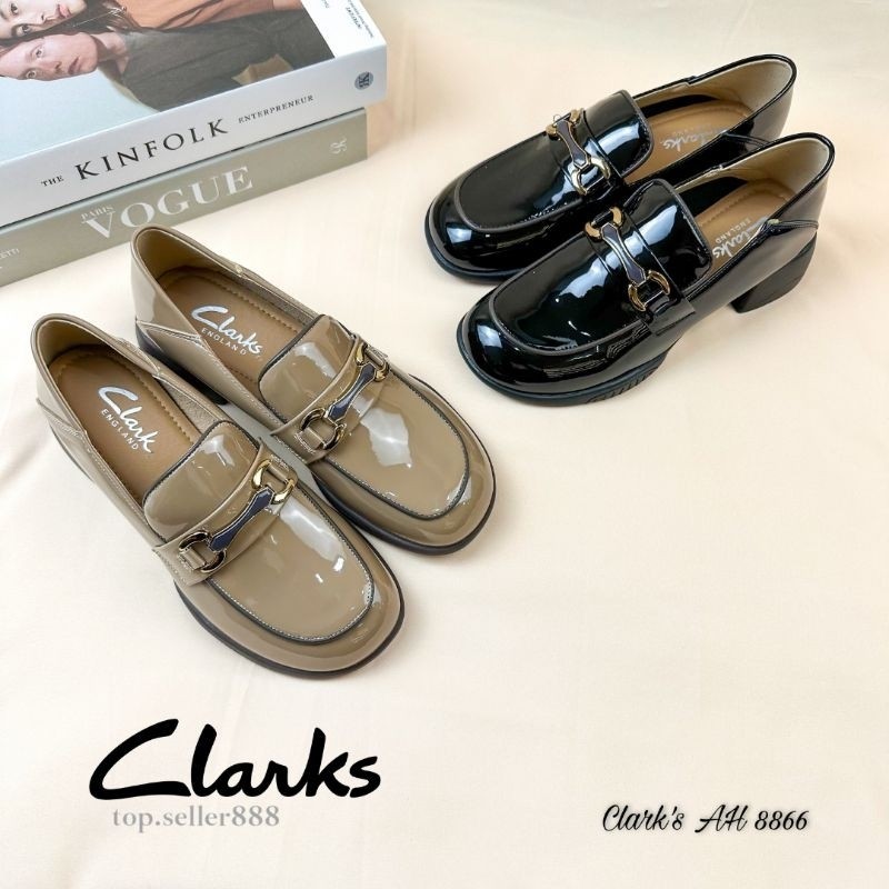 Clarks รองเท้าโลฟเฟอร์ หนังวัวแท้ สําหรับผู้หญิง Ah8866