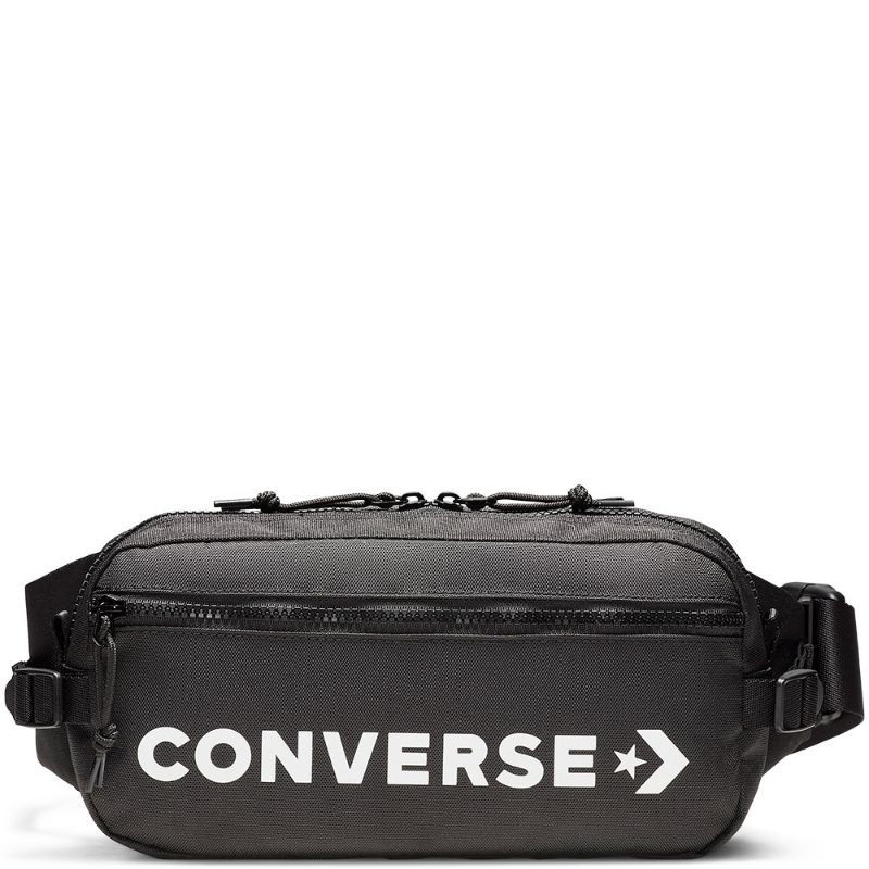 Converse กระเป๋าคาดเอว สีดํา 10006946-A01 Bnwt ของแท้