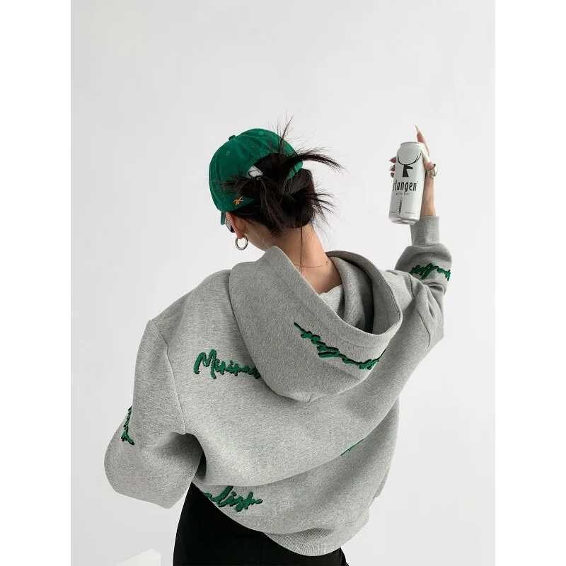 ❥ เสื้อฮู้ดสตรีทไซส์ใหญ่พิเศษสำหรับผู้หญิงเสื้อก