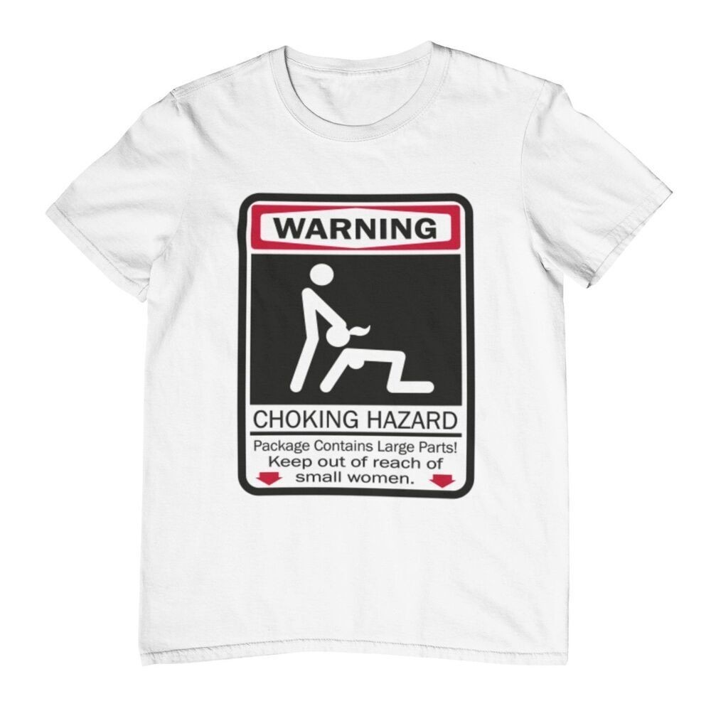 เสื้อยืด พิมพ์ลายกราฟฟิค Warning Choking Hazard คุณภาพสูง สําหรับผู้ชาย ไซซ์ XS-3XL
