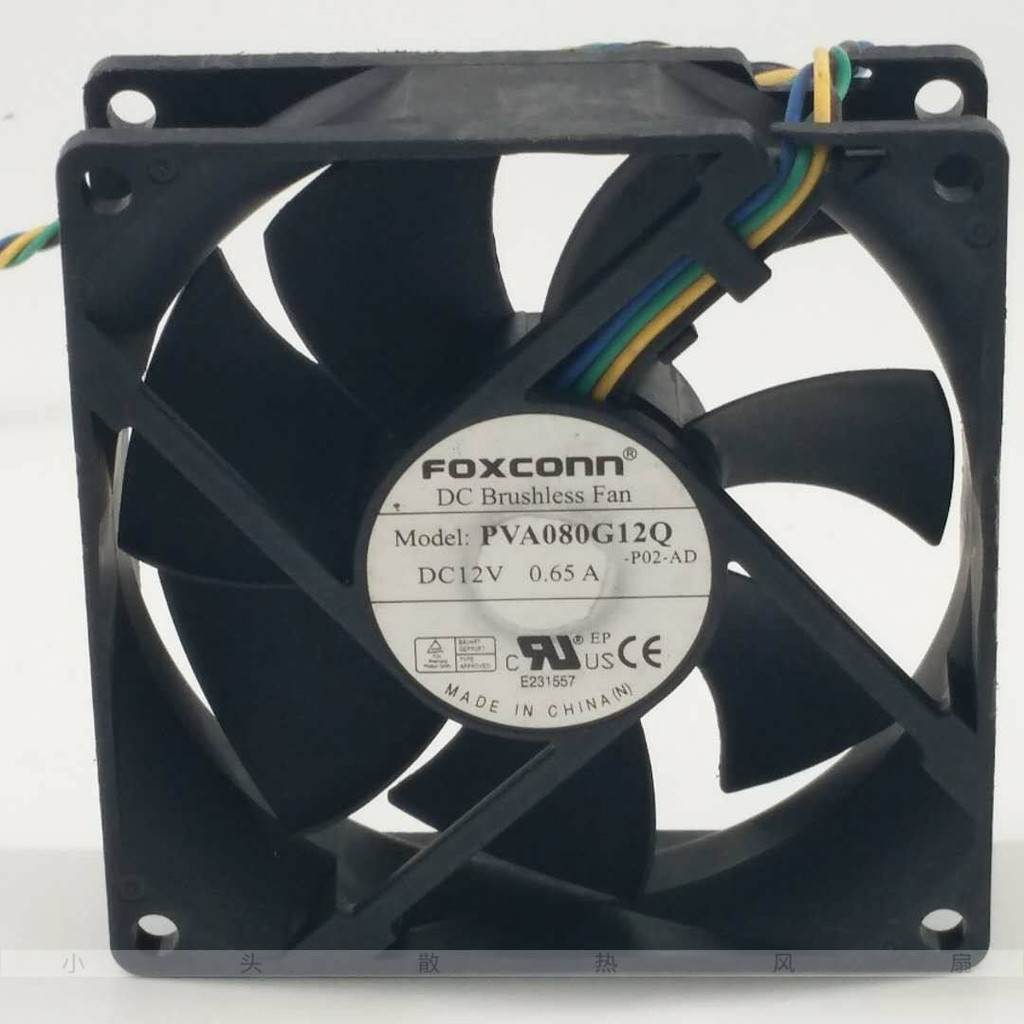 Foxconn foxconn พัดลมระบายความร้อน PVA080G12Q 8 ซม. 8025 12V 0.65 A4 Pin PWMCPU
