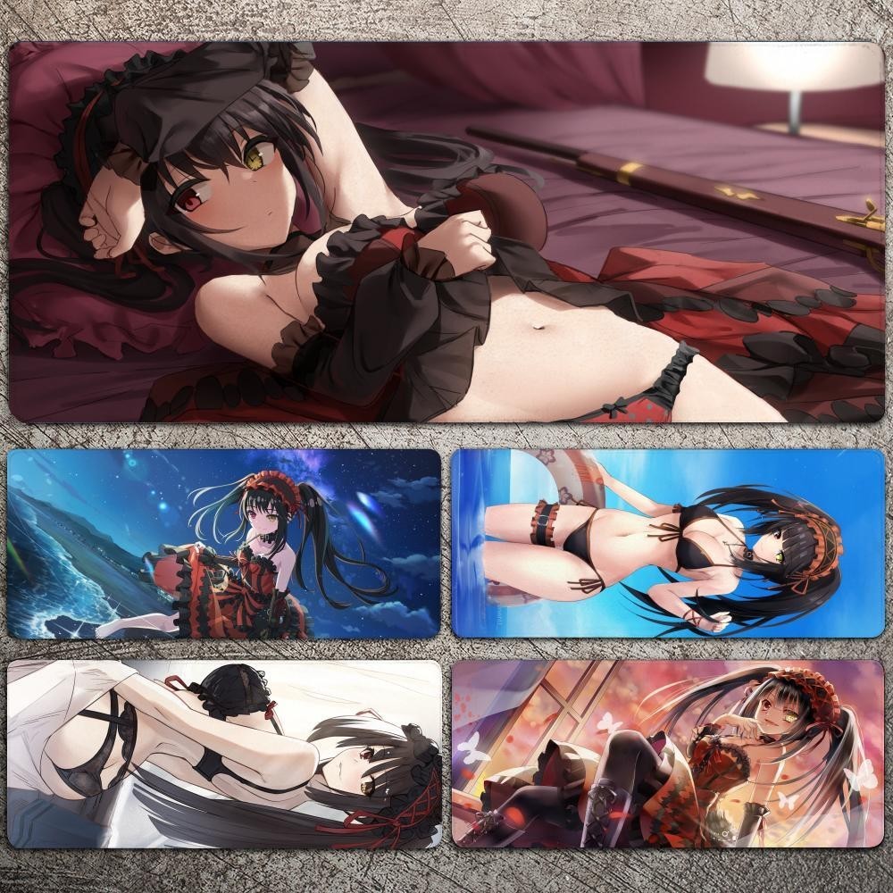 แผ่นรองเมาส์ ขนาดใหญ่ แบบหนา ลาย Tokisaki Kurumi สําหรับเล่นเกมคอมพิวเตอร์