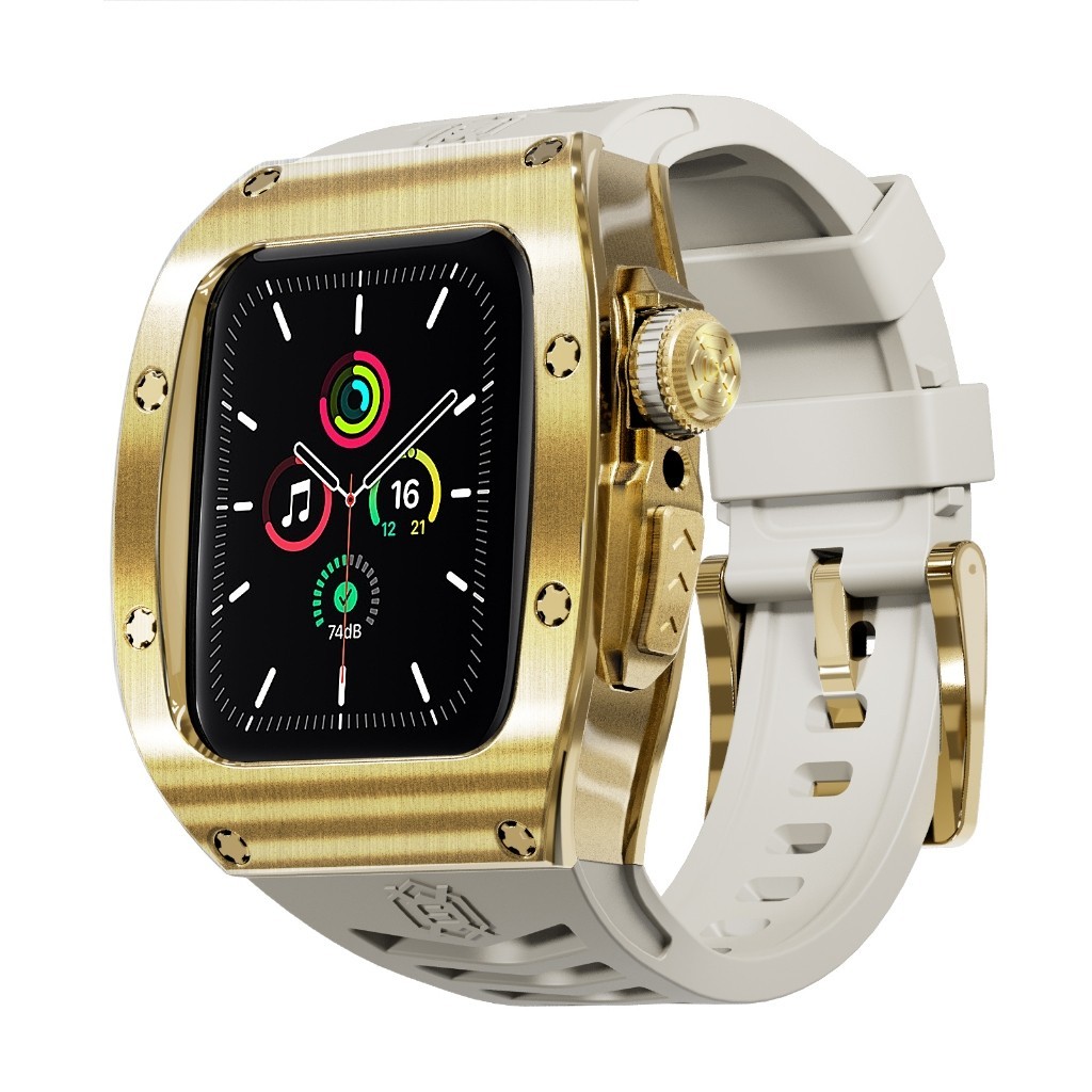 สายนาฬิกา + เคสสําหรับ สําหรับ Apple watch series 9 8 7 6 5 SE 4 สายนาฬิกาซิลิโคน 44mm -45mm เปลือก