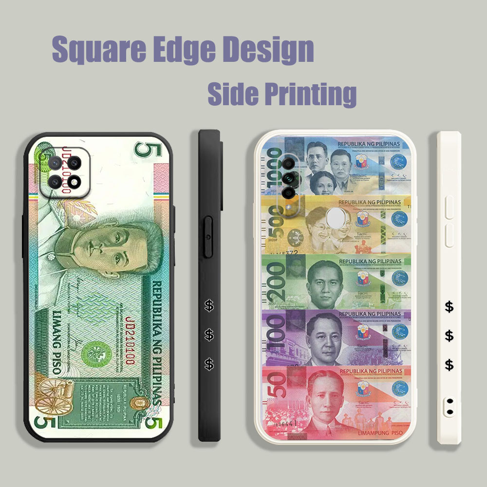 ปลอกสําหรับ OPPO A39 A57 Reno 5 7 8 A54 A94 เงิน peso ชุดห้า peso IAS02 เคสโทรศัพท์ขอบสี่เหลี่ยม