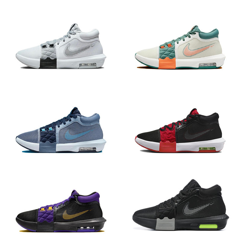 ♞Nike LeBron Witness 8 Lakers รองเท้าผ้าใบเทนนิสผู้ชายกันลื่นทนต่อการสึกหรอรองเท้าบาสเก็ตบอลกลางแจ้