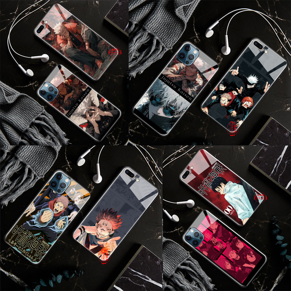 เคสโทรศัพท์มือถือกระจกนิรภัย ลายการ์ตูนมหาเวทย์ผนึกมาร L35 สําหรับ iPhone 14 15 Pro Max
