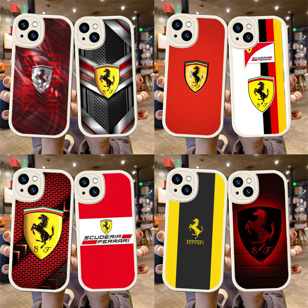 เคสโทรศัพท์มือถือแบบนิ่ม ลายโลโก้รถสปอร์ต Ferrari L173 สําหรับ iPhone 12 13 14 Pro Max