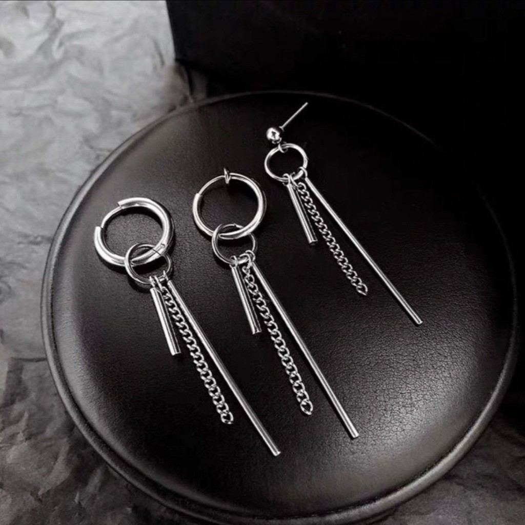 ♞,♘,♙Earrings Personalized Trendy Group Simple Street Titanium Steel Earrings Earrings Without Pier