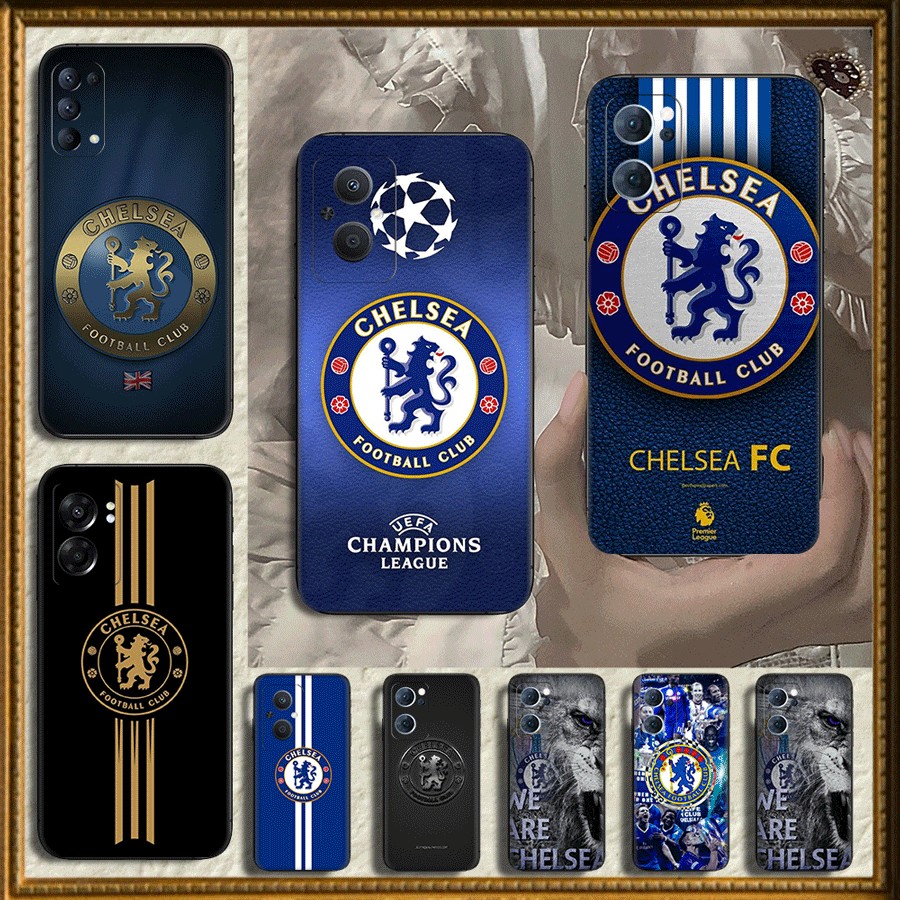 เคสโทรศัพท์มือถือ TPU ลายฟุตบอลเชลซี สีดํา สําหรับ OPPO A96 5G A95 4G A78 5G A58 4G A78 4G A38 4G A18 4G