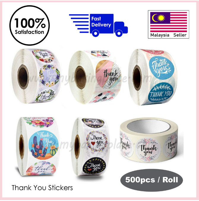 500pcs Thank You Stickers Appreciation Sticker Thank You Sticker Different Design Ready Stock