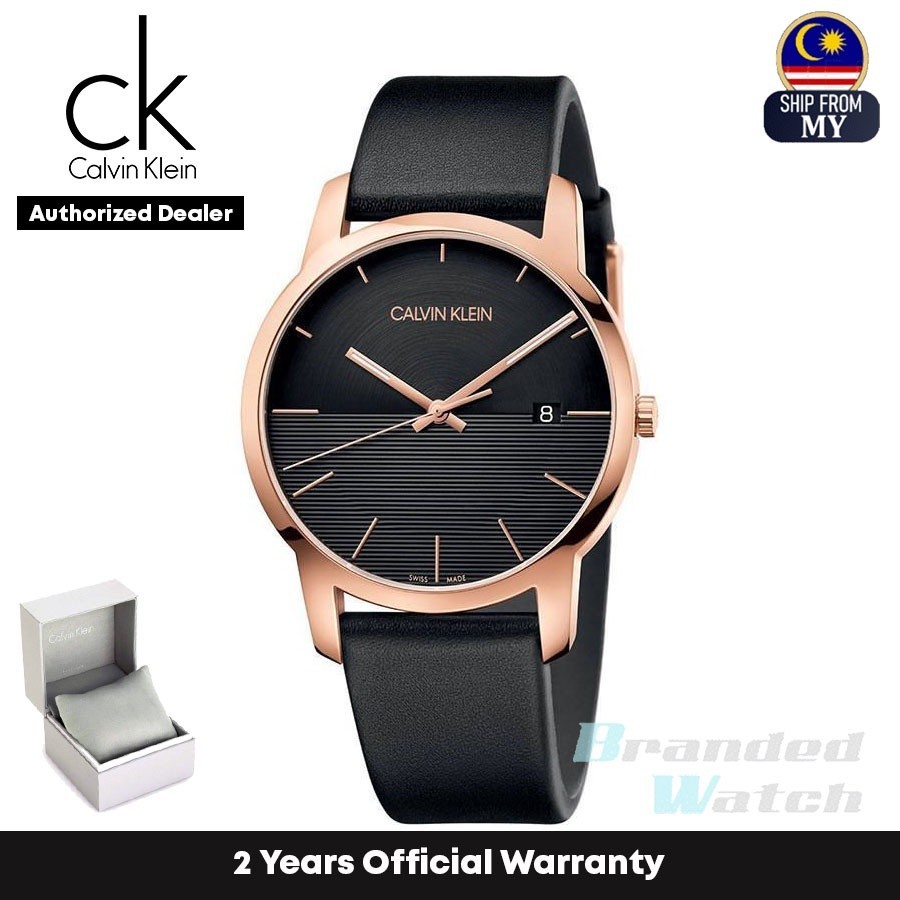 [รับประกันอย่างเป็นทางการ] Calvin Klein CK K2G2G6CZ นาฬิกาข้อมือควอตซ์ สายหนัง สีดํา สําหรับผู้ชาย
