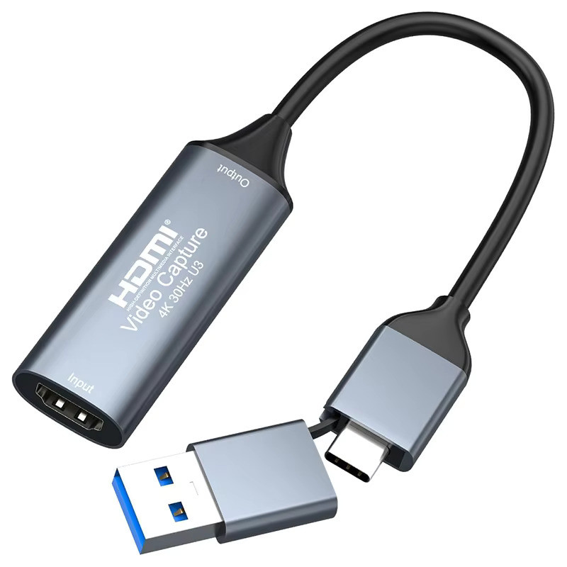 4k HDMI to USB 3.0/2.0 Type C การ์ดจับภาพวิดีโอ 1080P MS2130 ประเภท Grabber บันทึกสําหรับเกมการบันทึ