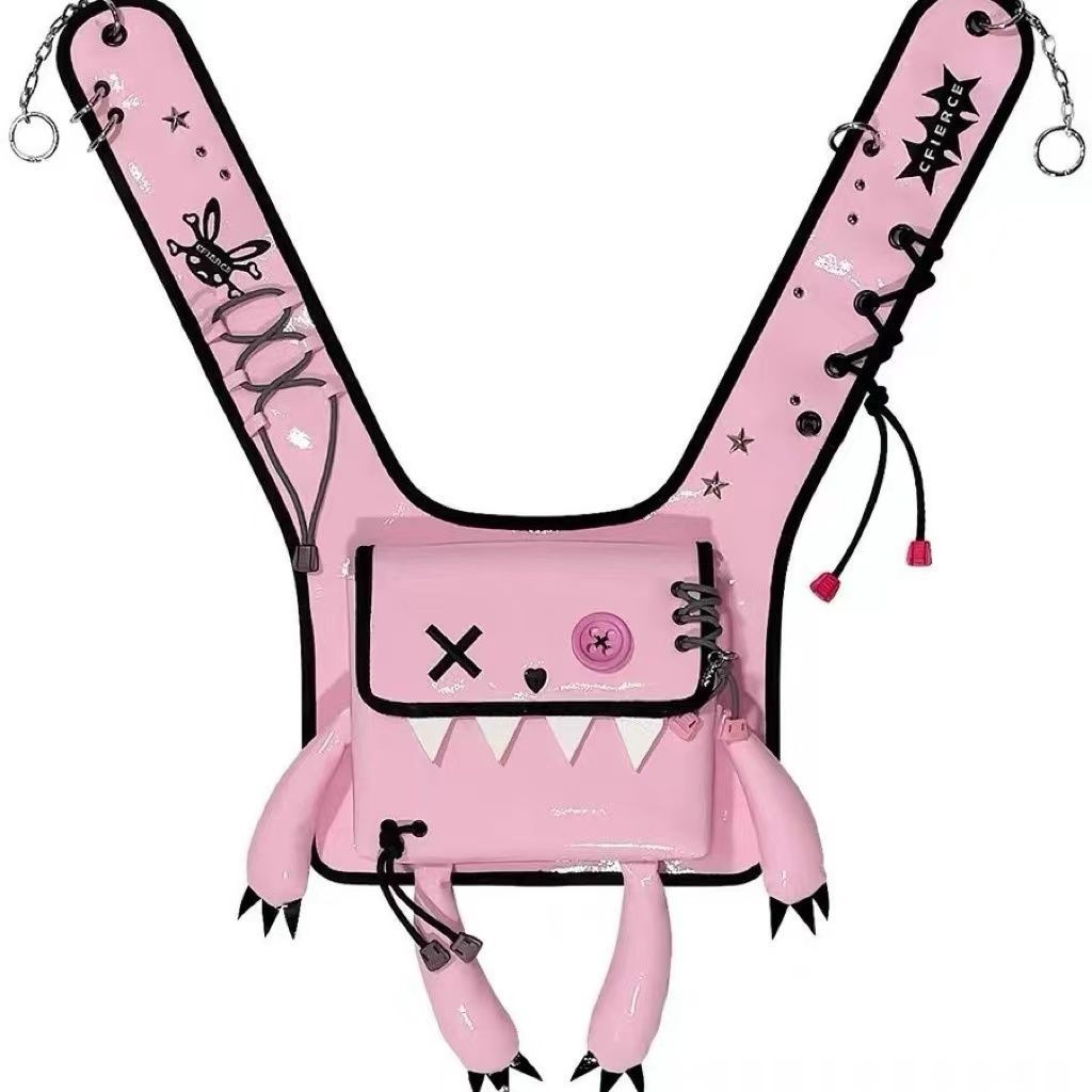 ♛-♛CFIERCE หมูหมูกระต่ายปีศาจกระเป๋าเป้สองสาย