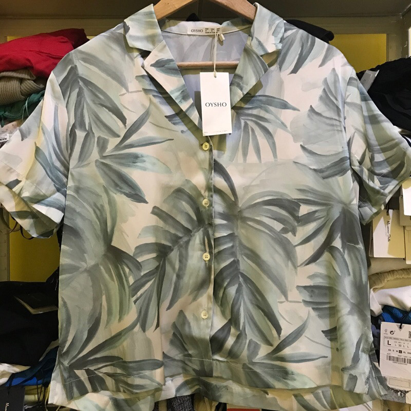 |Oysho|ใหม่ ชุดนอน เสื้อท็อป ผ้าไหม สําหรับผู้หญิง