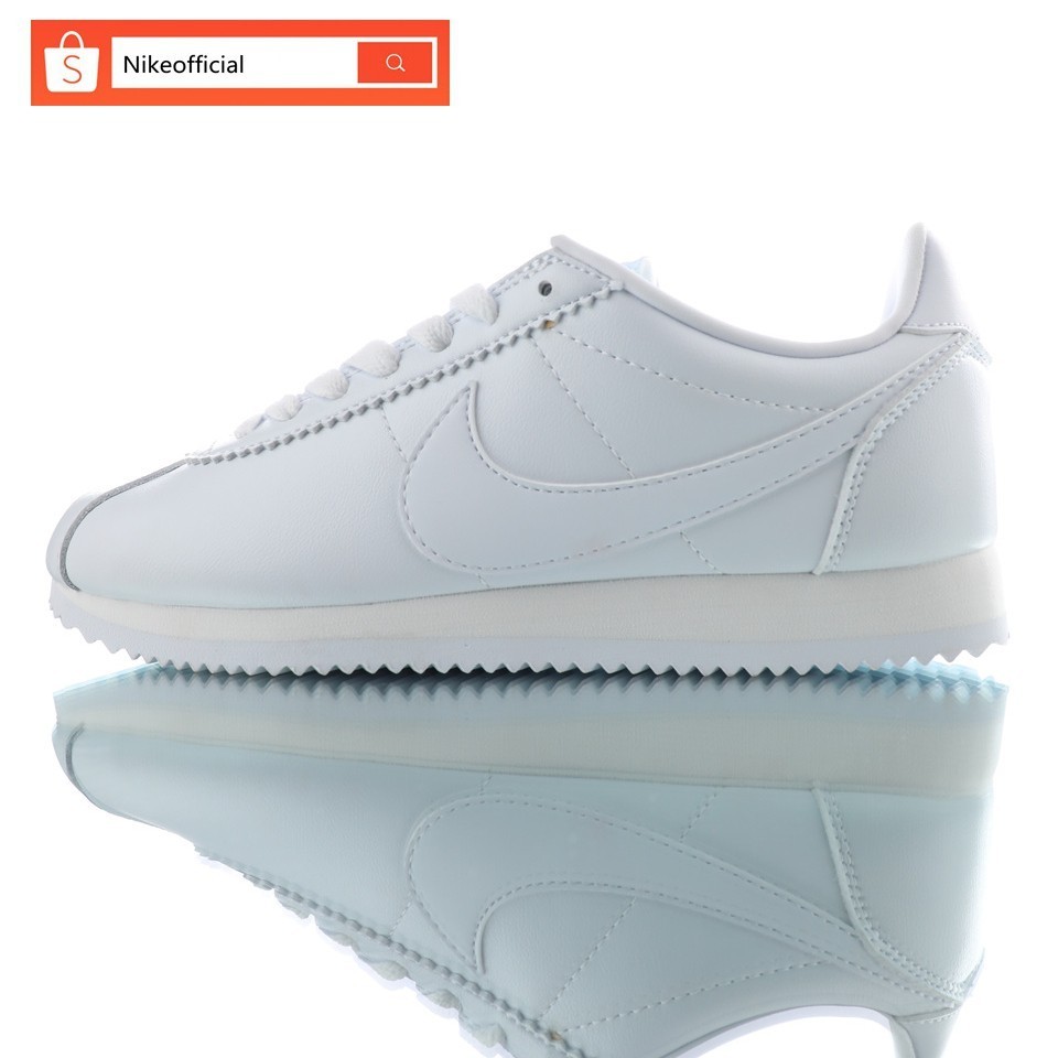 100% Original Nike Classic Cortez Nylon White Forrest Gump Two Layer Sneaker Shoes For Men  &amp; Women