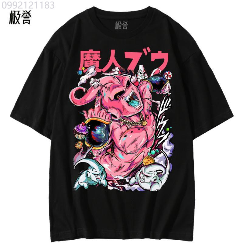 2024 ฤดูร้อนใหม่Majin Buuเสื้อยืดแขนสั้นผ้าฝ้ายหลวมฤดูร้อนBottomingเสื้อสำหรับผู้ชายและผู้หญิง