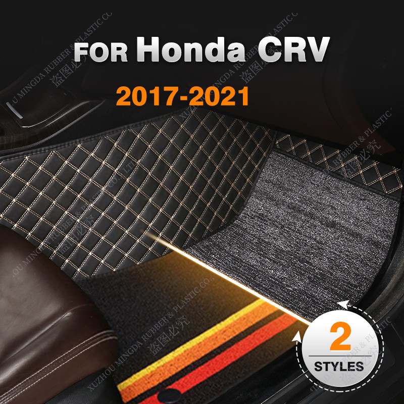 Rhd พรมปูพื้นรถยนต์ แบบสองชั้น อุปกรณ์เสริม สําหรับ Honda CRV 2017 2018 2019 2020 2021