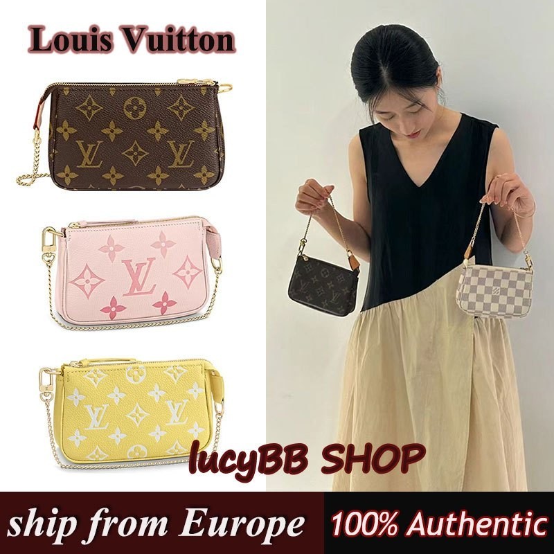 ♞Louis Vuitton/LV Mini Pochette Accessorie กระเป๋าถือ กระเป๋าโซ่ M58009