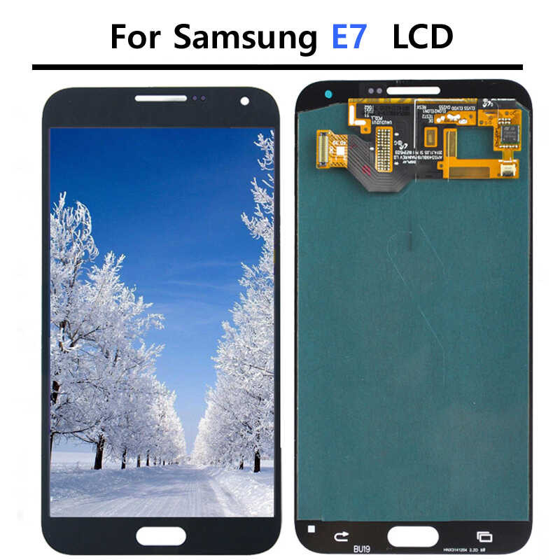 หน้าจอ 5.5นิ้วสำหรับ E700 LCD ของ Samsung Galaxy E7อะไหล่ประกอบดิจิไทเซอร์หน้าจอสัมผัสแสดงผล E7000
