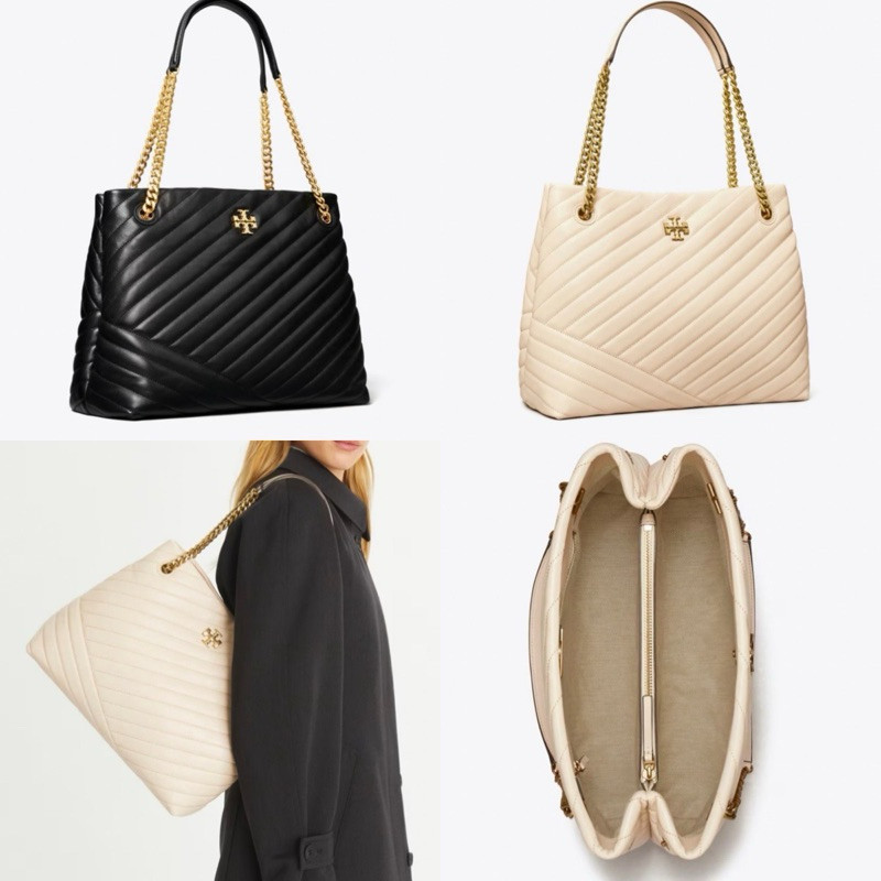 Tory Burch Kira Leather Chevron Tote Bag