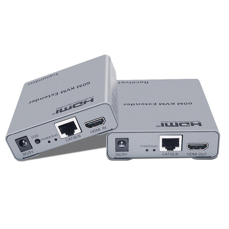 60M USB KVM HDMI Extender กว่า Cat5E Cat6 RJ45 สาย Ethernet 1080P HDMI USB Extender เครื่องส่งสัญญาณ