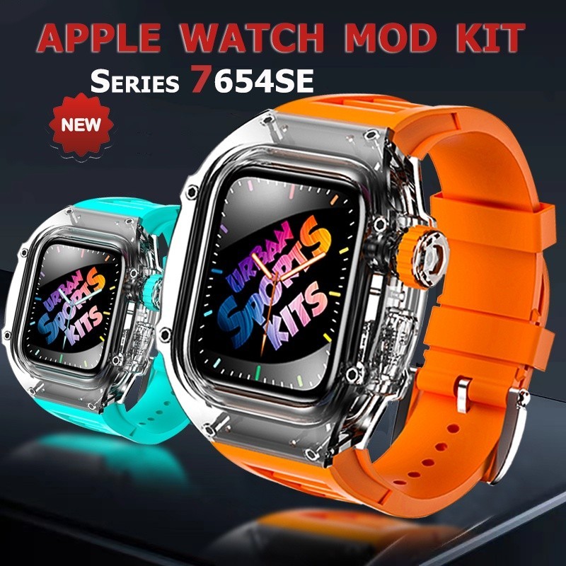 สายนาฬิกาข้อมือ ยางซิลิโคนใส ขนาด 45 มม. 44 มม. สําหรับ Apple Watch 8 7 6 5 4 Iwatch