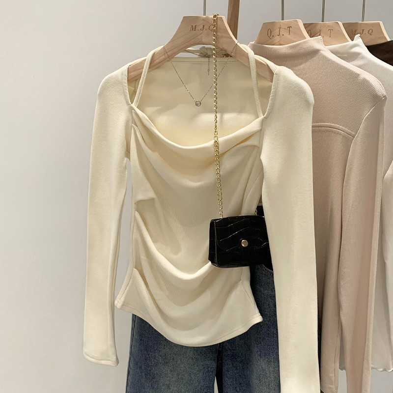 70296 เสื้อแขนยาว คอจับจีบ เข้ารูป