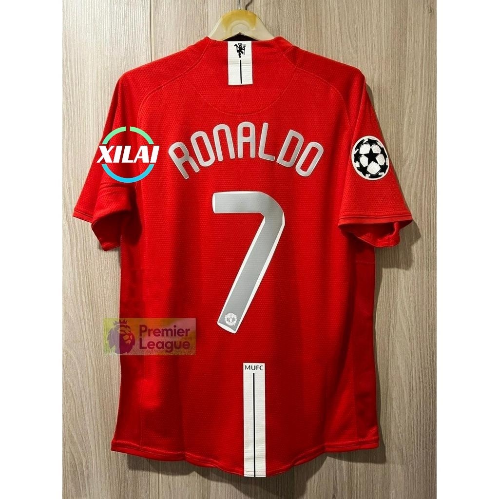 Xilai [Retro] - เสื้อฟุตบอล ย้อนยุค แมนยู Home เหย้า 2007/2008 พร้อมชื่อ Cristiano Ronaldo เบอร์ 7