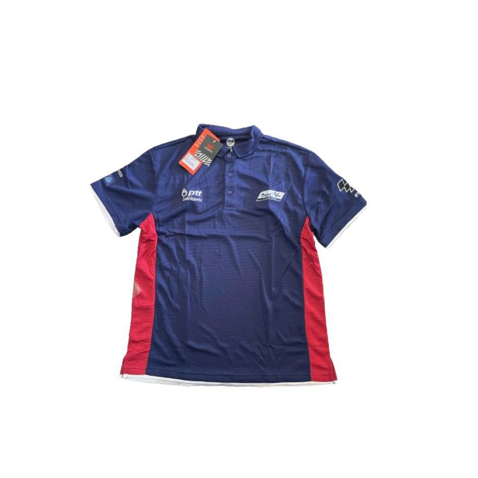 เสื้อโปโล Warrix PTT Thailand GrandPrix 2022 สกรีนลาย สีกรมท่า ขนาดไซส์M,L