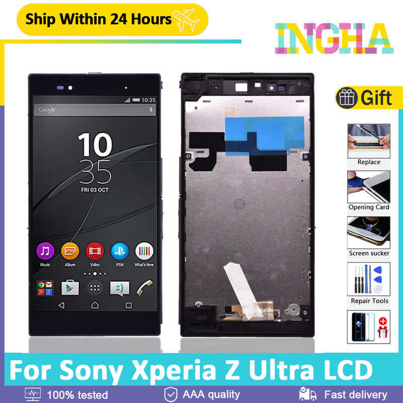 6.44 ''Original สำหรับ Sony Xperia Z Ultra Lcd Xl39h Xl39 C6833 C6802จอแสดงผล LCD Touch Screen Digitizer โทรศัพท์