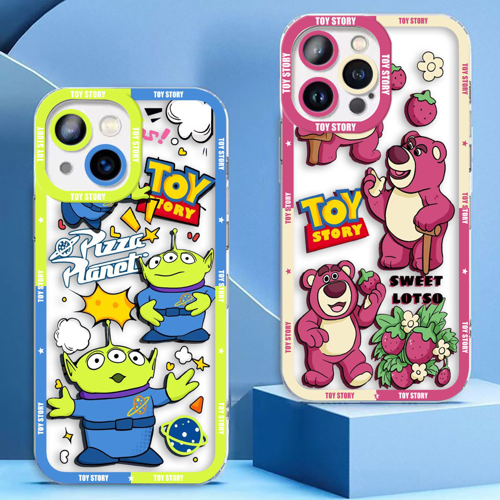 เคสโทรศัพท์มือถือ TPU ใส ลาย Disney Toy Story Strawberry Bear สําหรับ Xiaomi Redmi K40 13C 12 12C 10 10C 10X 10A 9 9C 9T 9A 8 7 A1 A2 PLUS Pro