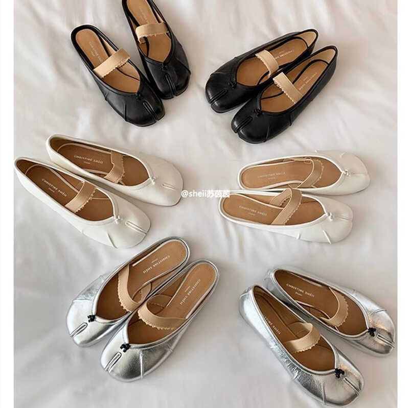 ☥ Suyin สองรุ่นเดียวกัน ~ หนังลูกวัวหัวกลมแยกนิ้วเท้าข