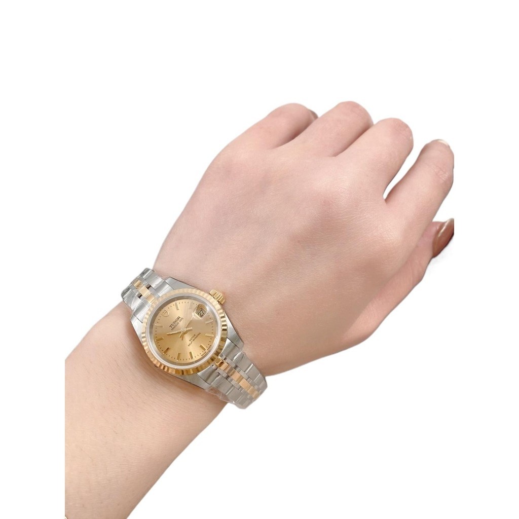 ราคาซื้อโดยตรง Tudor Princess Series Stainless Steel 18K Gold Automatic Mechanical Female Watch m92