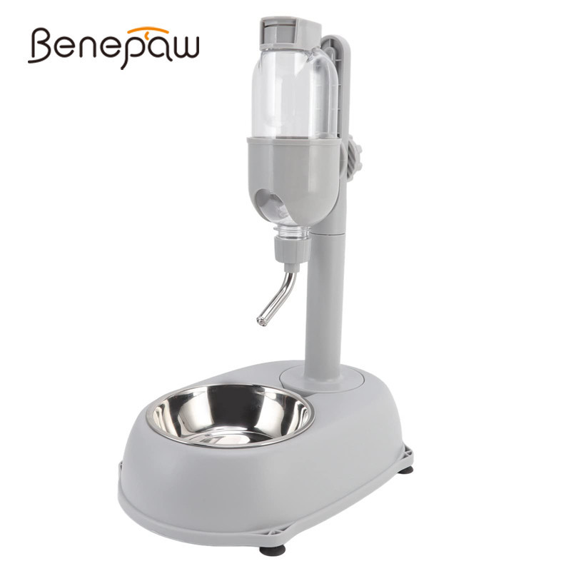 Benepaw ขวดน้ําอัตโนมัติ ปรับความสูงได้ พร้อมขาตั้ง 500 มล. สําหรับสัตว์เลี้ยง สุนัข แมว