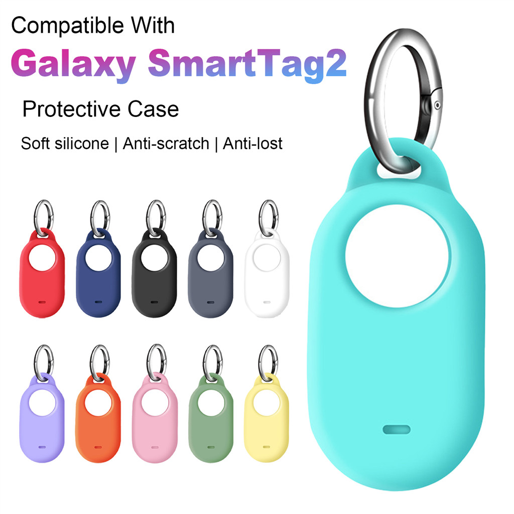 เคสซิลิโคนนิ่ม กันรอยขีดข่วน กันหาย พร้อมพวงกุญแจ สําหรับ Samsung Galaxy SmartTag2 Smart Tag 2