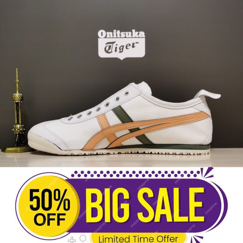 Onitsuka Tiger Slip On Mexico 66 Summer Dunk Shoes // ฟรีถุงกระดาษ
