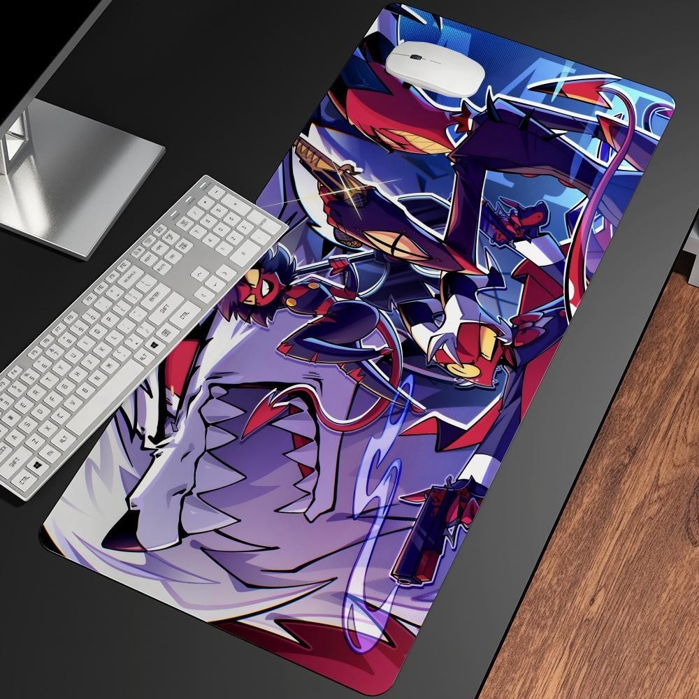 Helluva Boss Mousepad แผ่นรองเมาส์สําหรับเล่นเกมขนาดใหญ่ LockEdge หนาแป้นพิมพ์คอมพิวเตอร์โต๊ะโต๊ะ - รูปที่ 2