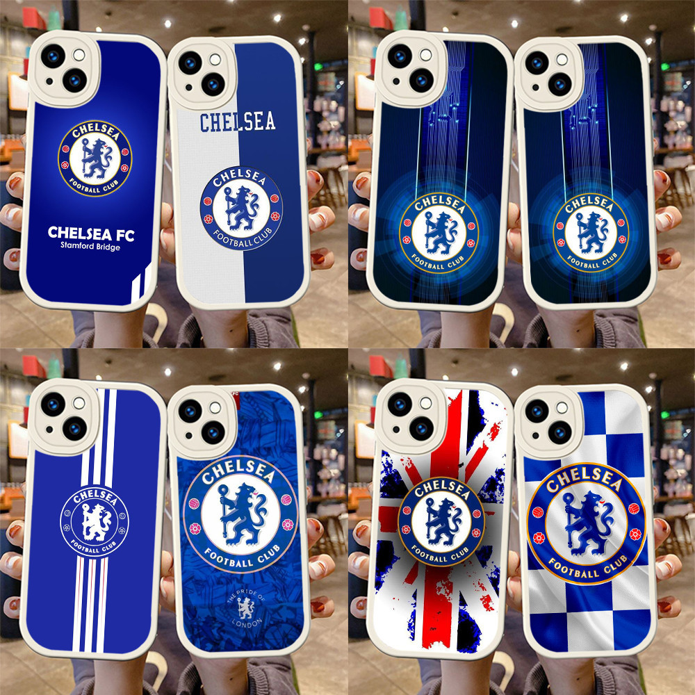 เคสโทรศัพท์มือถือนิ่ม กันเลนส์ ลายฟุตบอล Chelsea สําหรับ iPhone 12 13 14 Pro Max L153