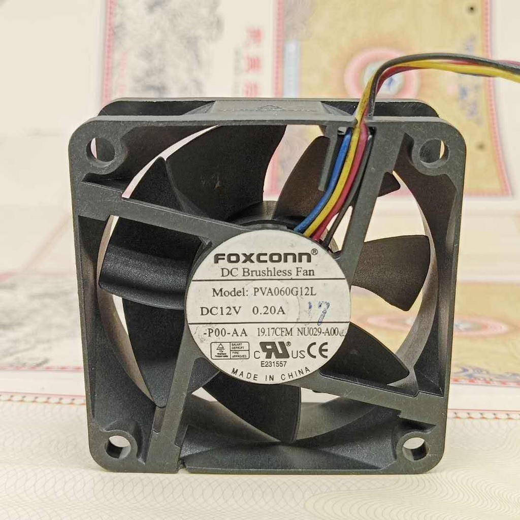 Foxconn FOXCONN PVA060G12L พัดลมควบคุมอุณหภูมิ 4 สาย 12V 0.20 A 6 ซม. 6025 PWM