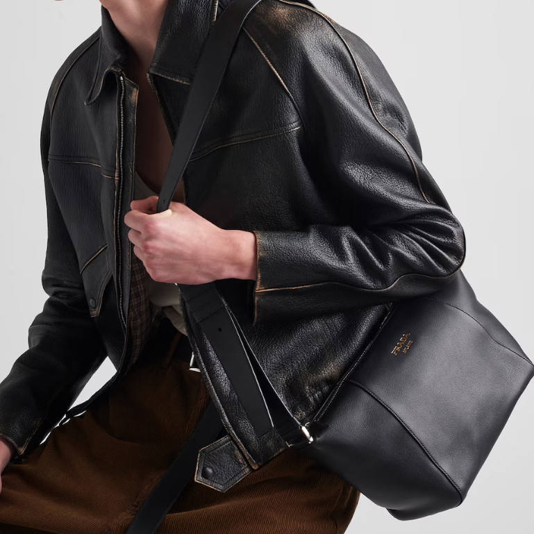 [Men's Bags] Prada Leather Shoulder Bags กระเป๋าสะพายข้าง & กระเป๋าสะพายข้างผู้ชาย