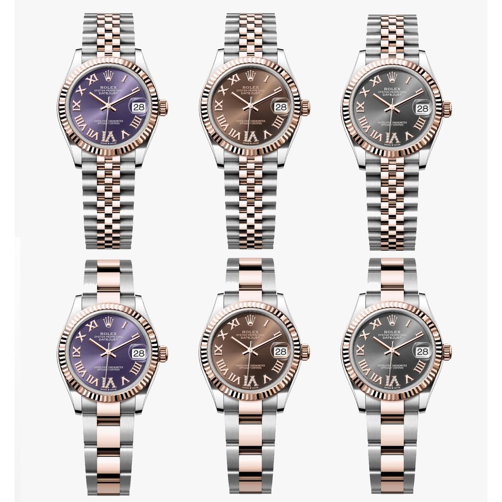 Rolex rotx Everlasting Diary 31mm Rose Gold Diamond Mechanical นาฬิกาผู้หญิง278271