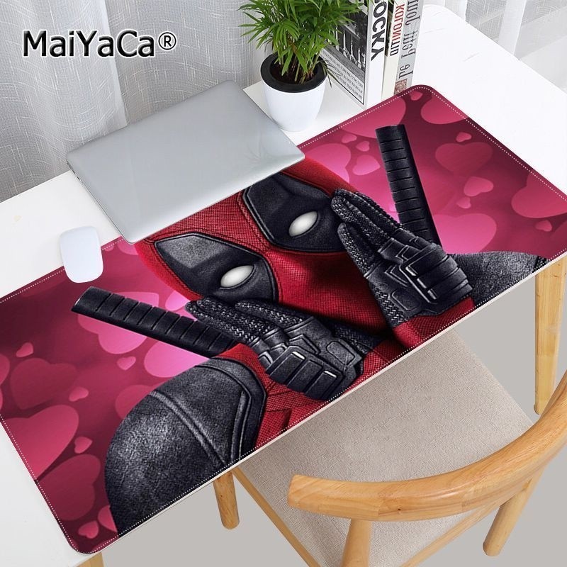 Deadpool แล็ปท็อปสําหรับเล่นเกม Gamer เมาส์แผ่นรองเม้าส์แผ่นรองเม้าส์อะนิเมะคอมพิวเตอร์เมาส์ Pad เซลล์ทํางาน Deskpad PC Gamer XL Deskmat
