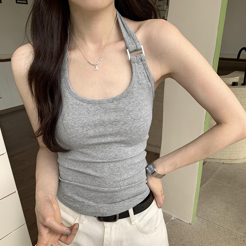 71554 เสื้อสายเดี่ยว คล้องคอ เซ็กซี่ สําหรับผู้หญิง